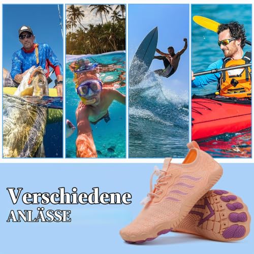 Detalle de Hanani Badeschuhe Wasserschuhe Herren Damen Strandschuhe Barfußschuhe Rosa EU40