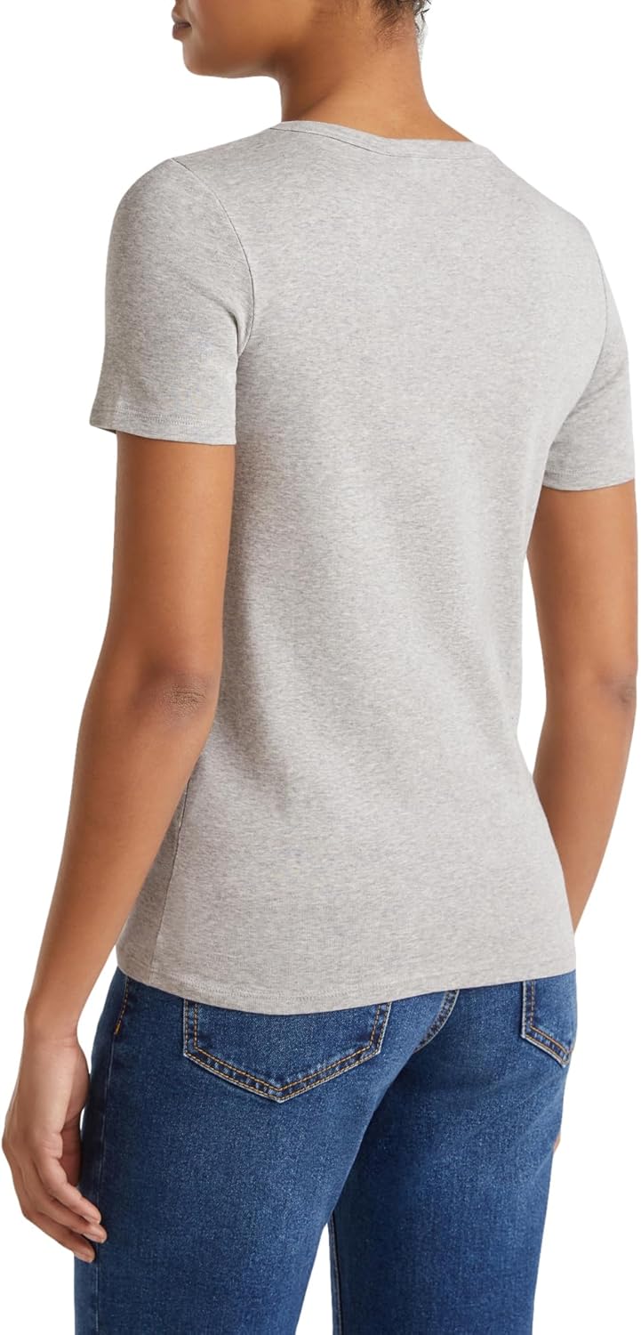 Thumbnail 1 de Benetton Damen Basic T-Shirt 100% Baumwolle