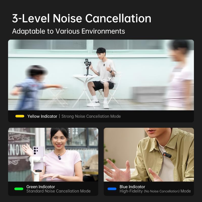 Thumbnail 6 de Hohem MIC-01 Wireless Lavalier Microphone with DSP Noise Cancellation and Charging Case