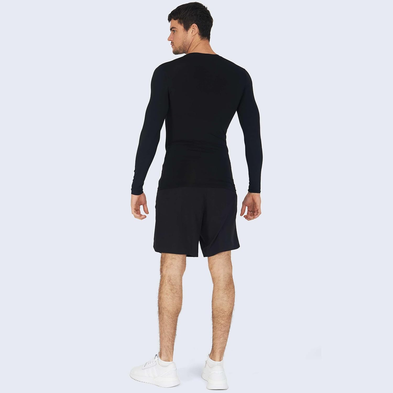 Detalle de PowerLayer Maglia da Uomo a Manica Lunga Girocollo a Compressione – Strato tecnico a compressione leggera