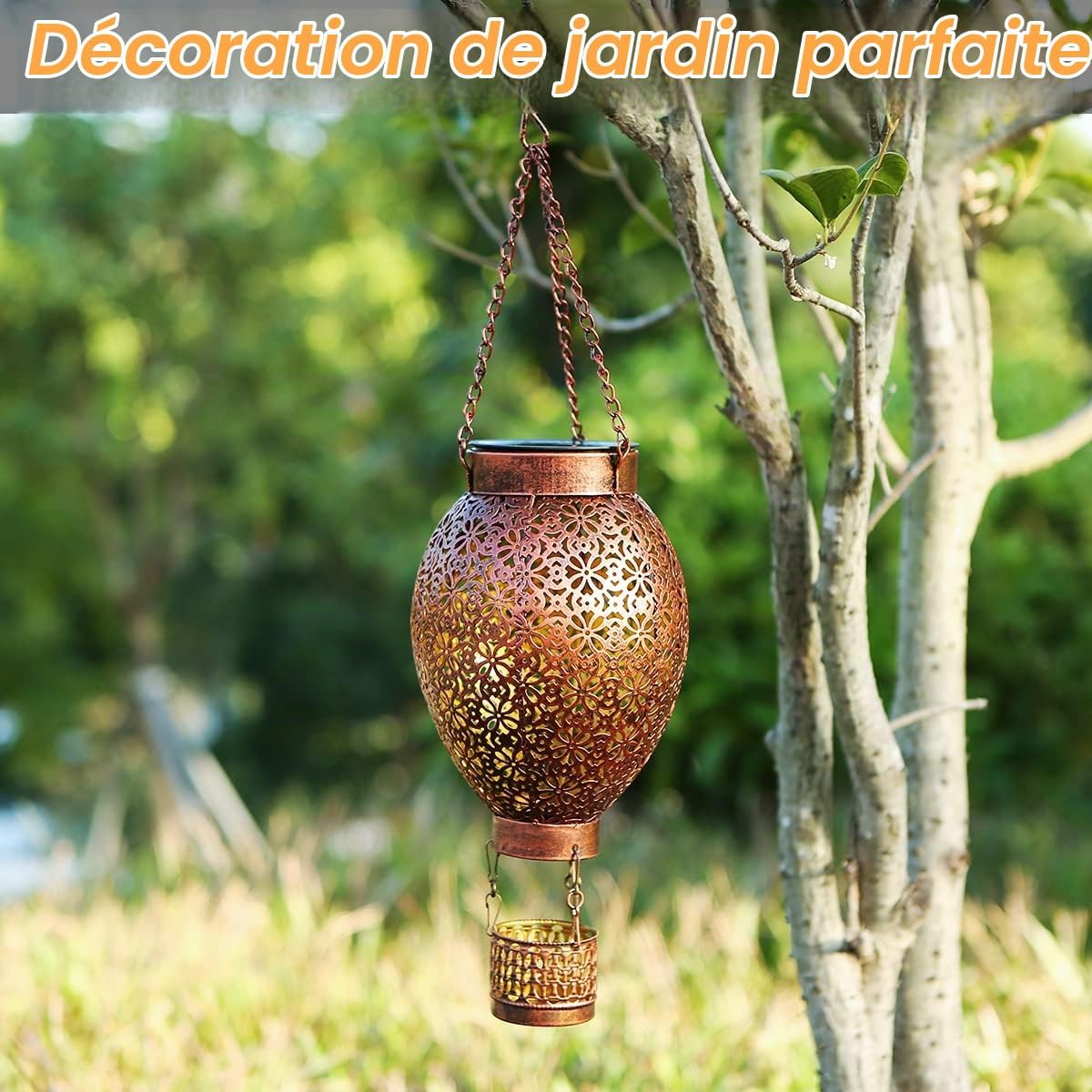 Thumbnail 6 de JOYCREATOR heteluchtballon-zonnelantaarn voor buiten, metaal, IP65