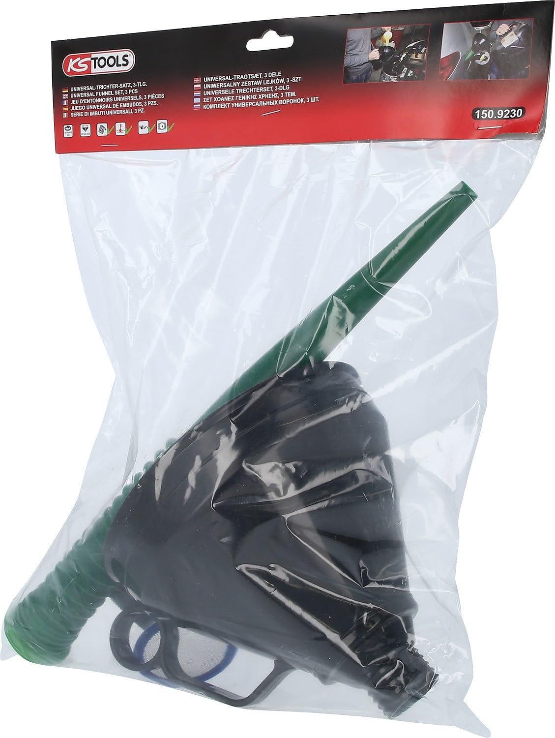 Detalle 1 de KS Tools Universal Funnel with bayonet clasp for faster oil pouring