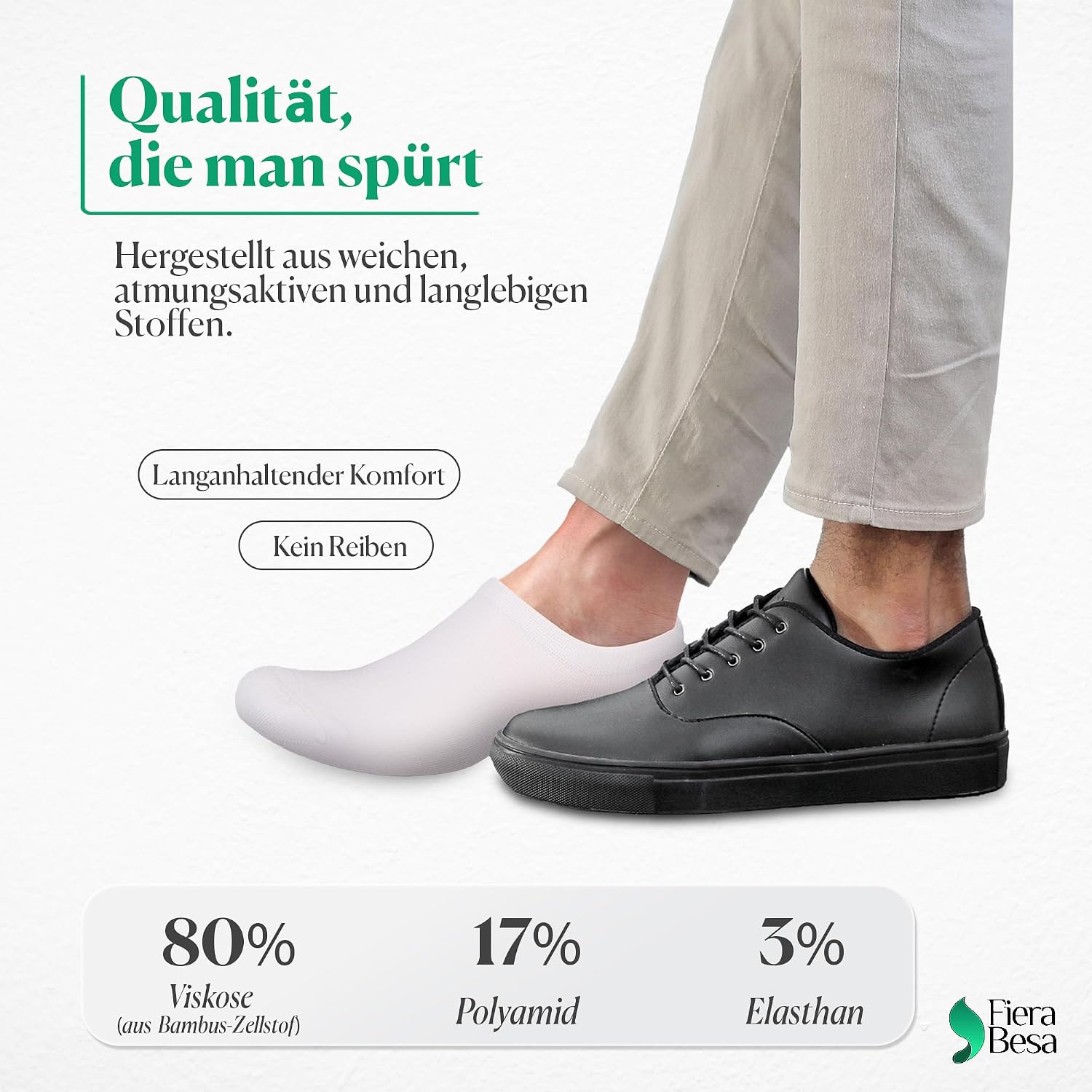 Thumbnail 2 de Fiera Besa BESA2022BUFS – niewidoczne skarpetki bambusowe unisex, 5 par