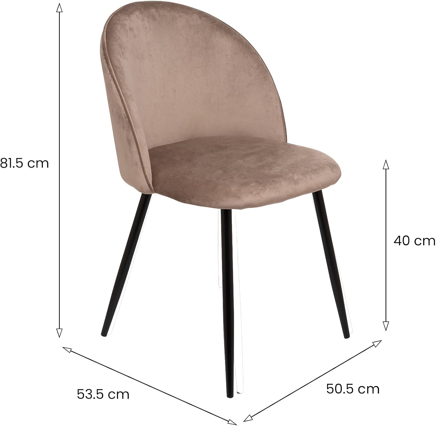 Detalle 2 de Dmora Stinson sedia 51x54x82 cm grigio tortora