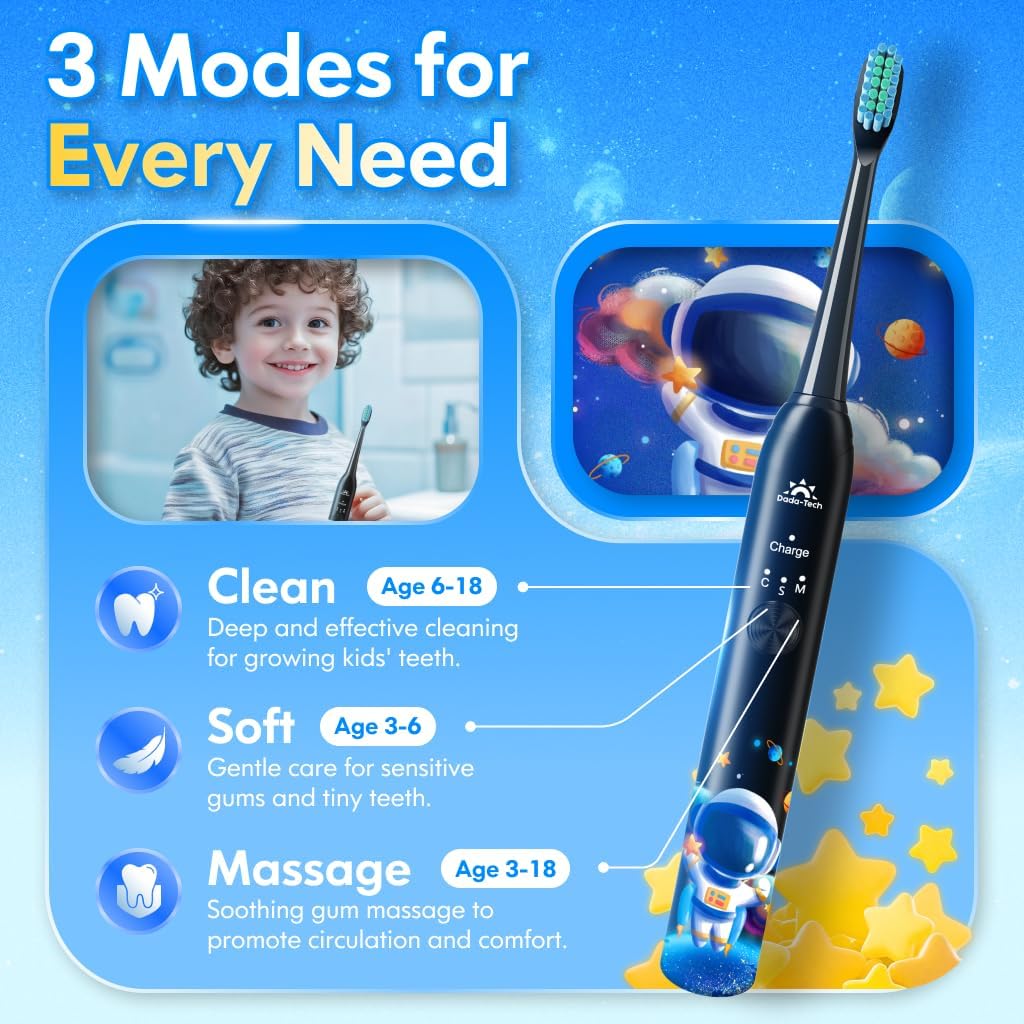 Detalle 2 de Kids Electric Toothbrush Astronaut Black 31000VPM