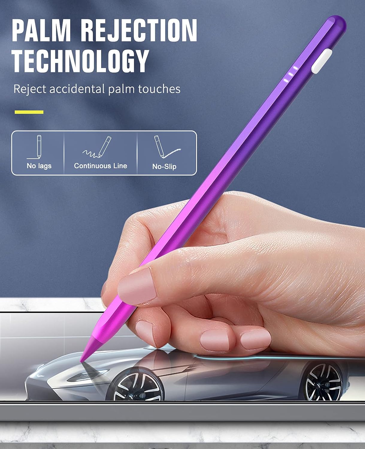 Detalle de TiMOVO Stylus Pen for iPad (Apple Pencil 2nd Gen) – Palm Rejection, Tilt, Magnetic Clip, No Bluetooth