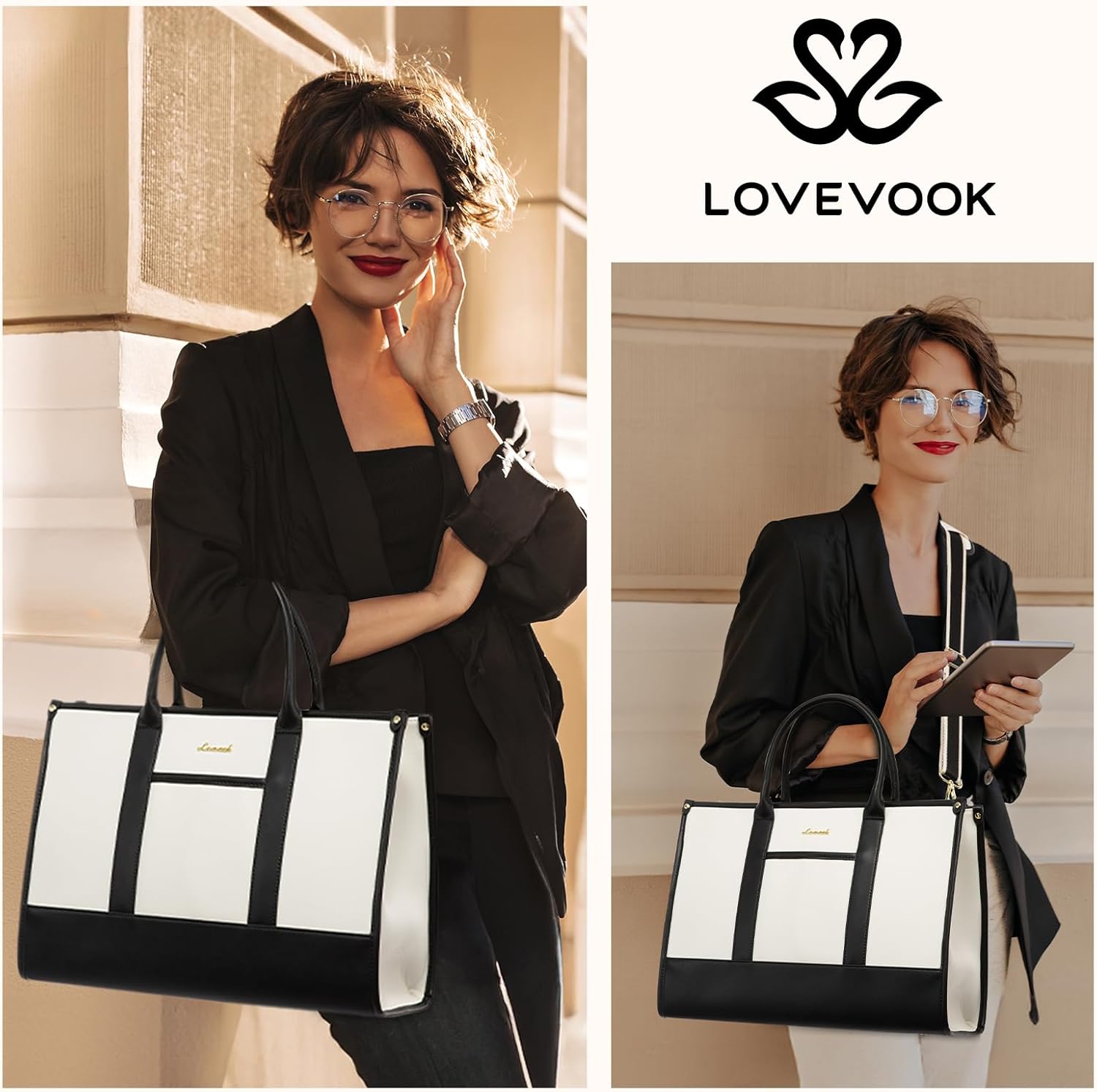 Thumbnail 1 de LOVEVOOK Laptoptasche für Damen bis 17 Zoll – wasserabweisende Arbeitstasche mit gepolsterten Laptop- & iPad-Fächern