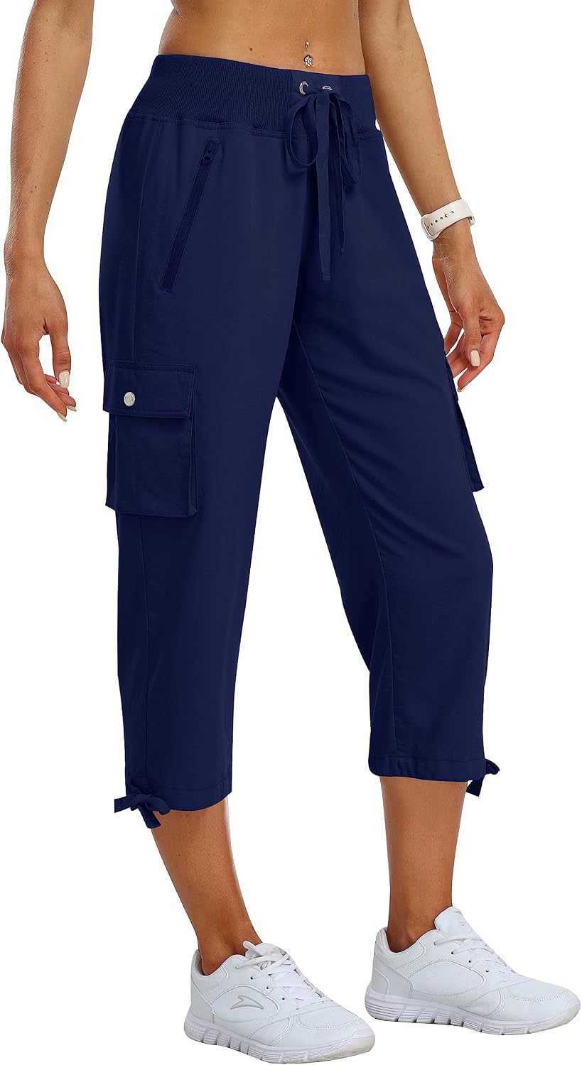 Detalle 2 de MoFiz Women's Cargo Capris Hiking Pants: Lightweight, Quick-Dry Comfort for Outdoor Adventures