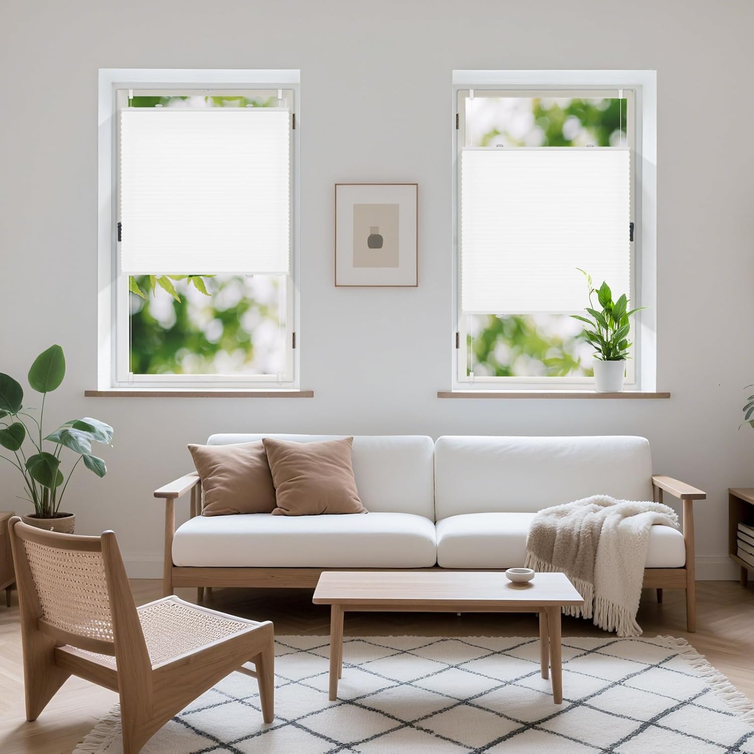 Thumbnail 3 de Zarnan Plissee Klemmfix ohne Bohren 75 x 220 cm (BxH) – UV-Schutz für Fenster, weiß