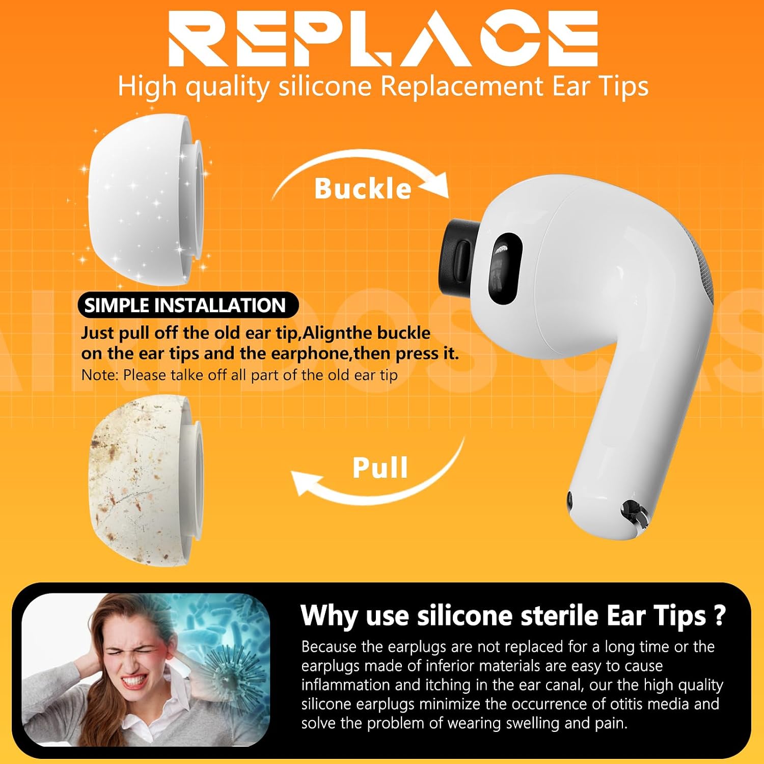 Thumbnail 6 de Inesore Replacement Ear Tips for AirPods Pro 3