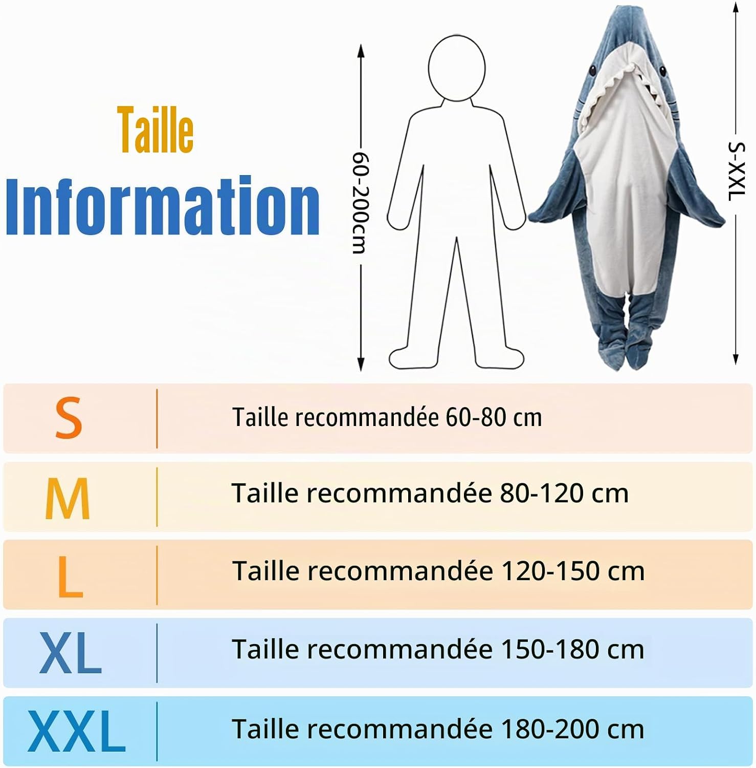 Thumbnail 4 de QUSLLIS Shark Blanket - Couverture de Requin en Flanelle Douce XXL, avec Capuche