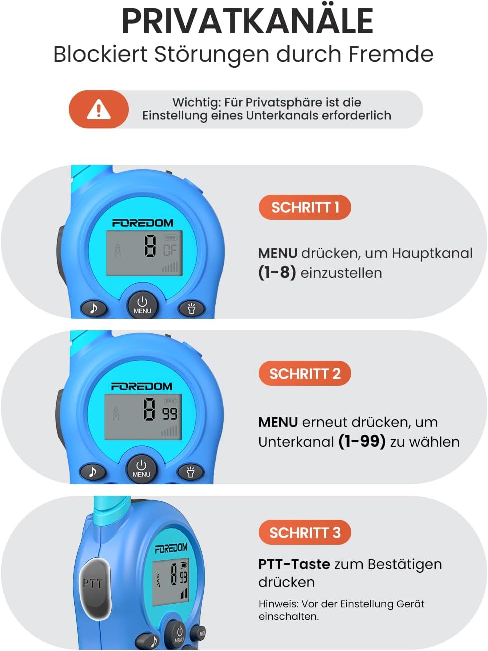 Thumbnail 4 de FOREDOM Walkie Talkies Kinder 2er Set