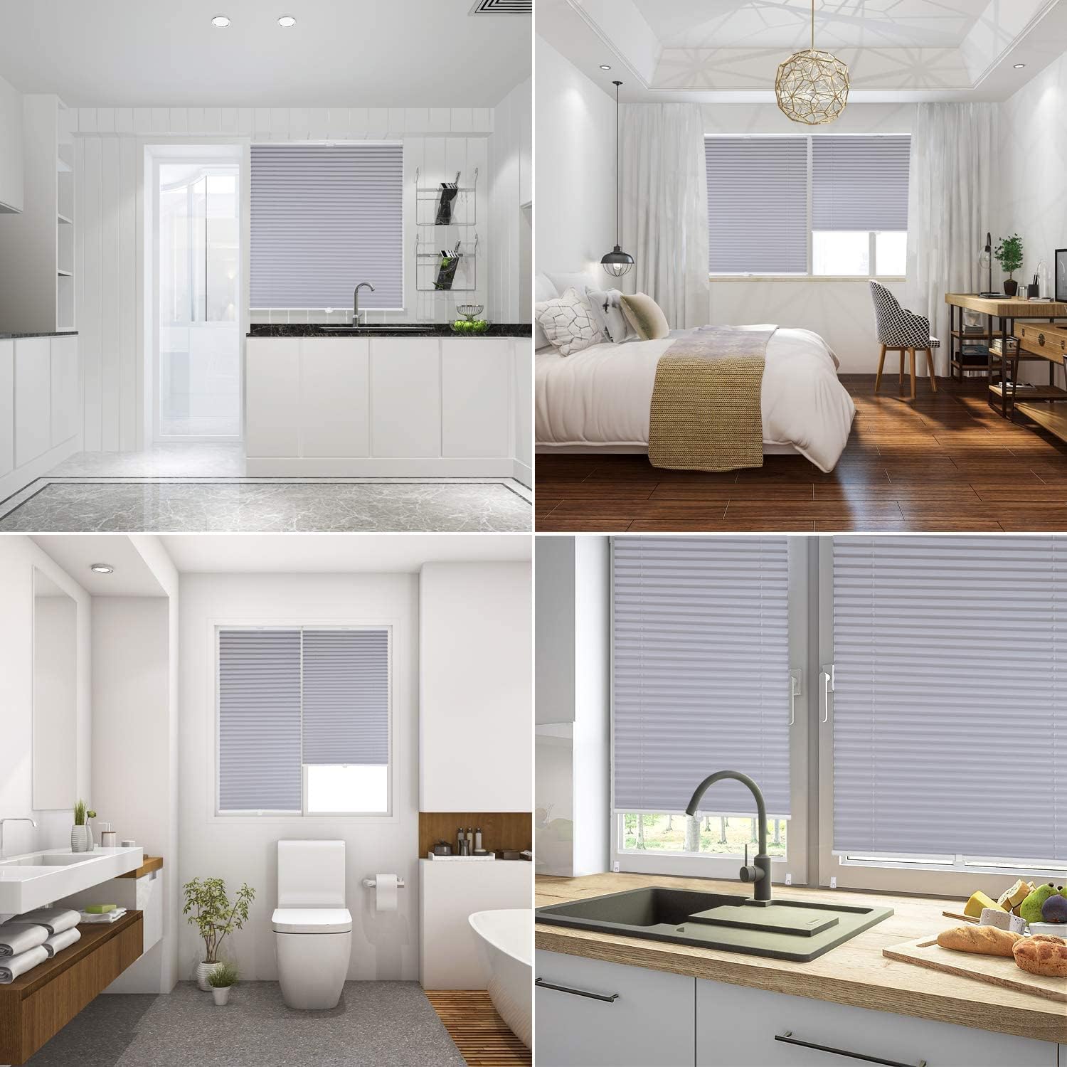 Thumbnail 6 de Sekey Plissee Ohne Bohren Verdunkelung – Klemmfix, 80x200 cm, Blaugrau