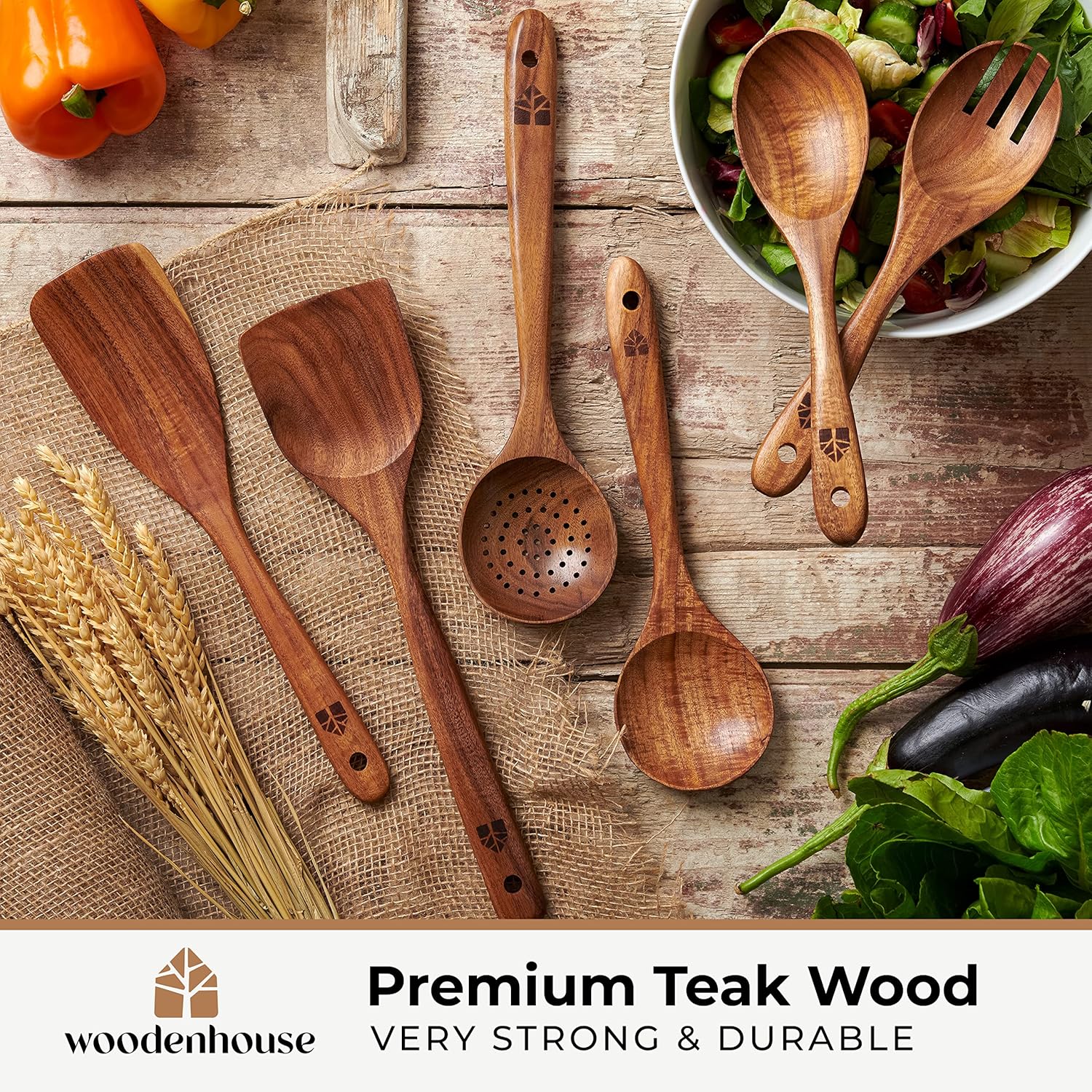 Thumbnail 1 de Wooden Spoons 6-Piece Utensil Set 🍴