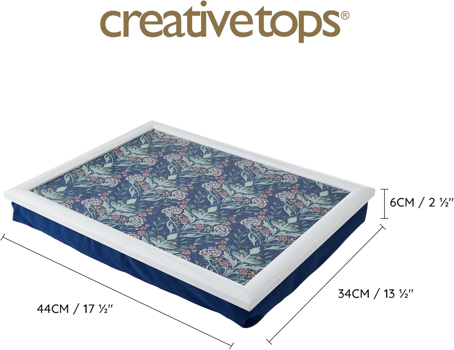 Thumbnail 1 de Creative Tops vassoio imbottito con stampa floreale e cuscino a sacco – 44 x 34 cm, scrivania portatile