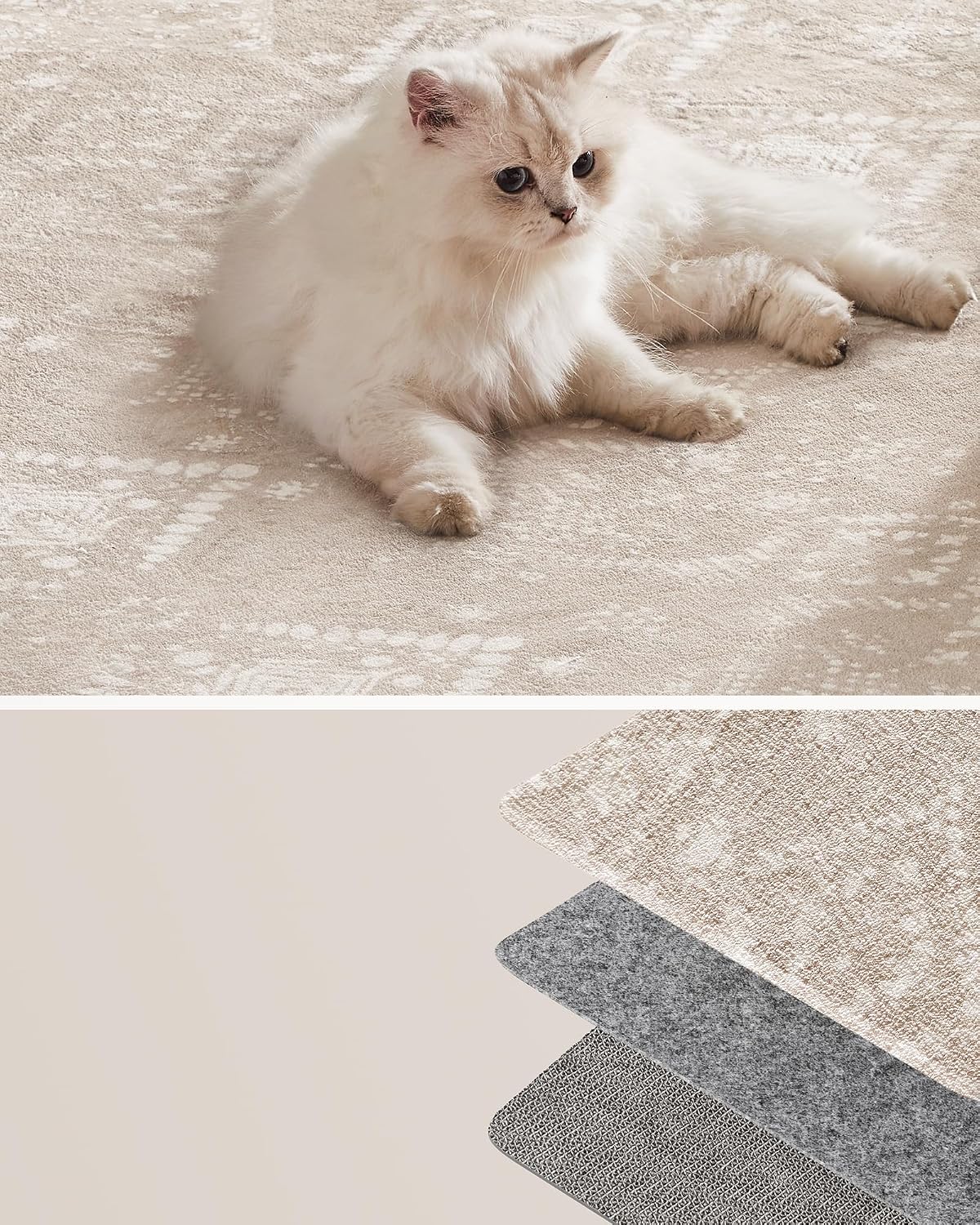 Detalle de SONGMICS HOME VERINA TAR029K01 dywan boho 160 × 230 cm, antypoślizgowy i pralny