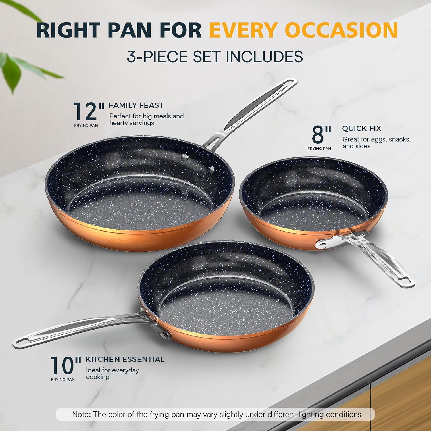 Detalle de Nuwave 3-Piece Frying Pan Set 8”–12”