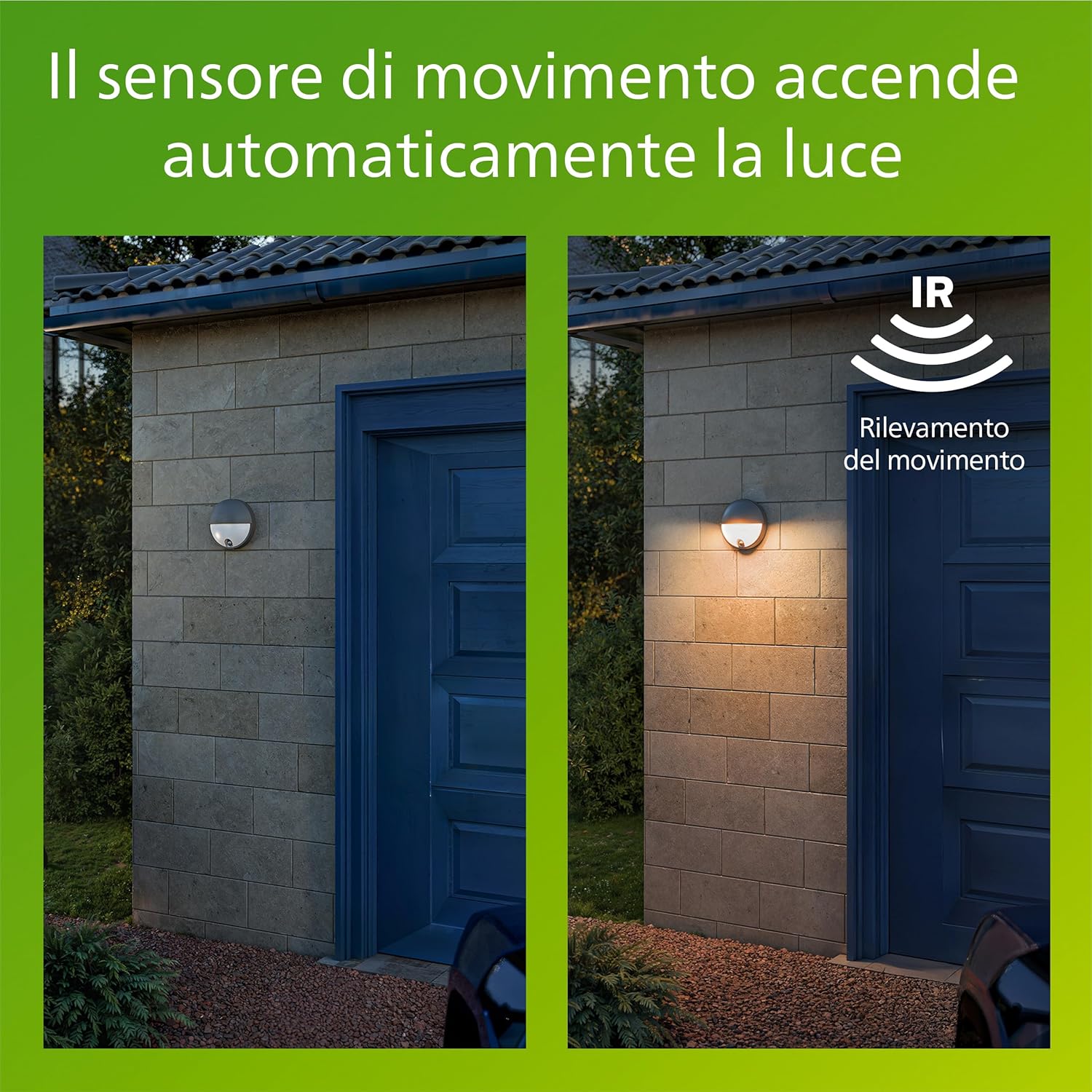 Thumbnail 5 de Applique da esterno Philips Capricorn IR con sensore di movimento, 800 lm e 2700 K, IP44, alluminio grigio antracite