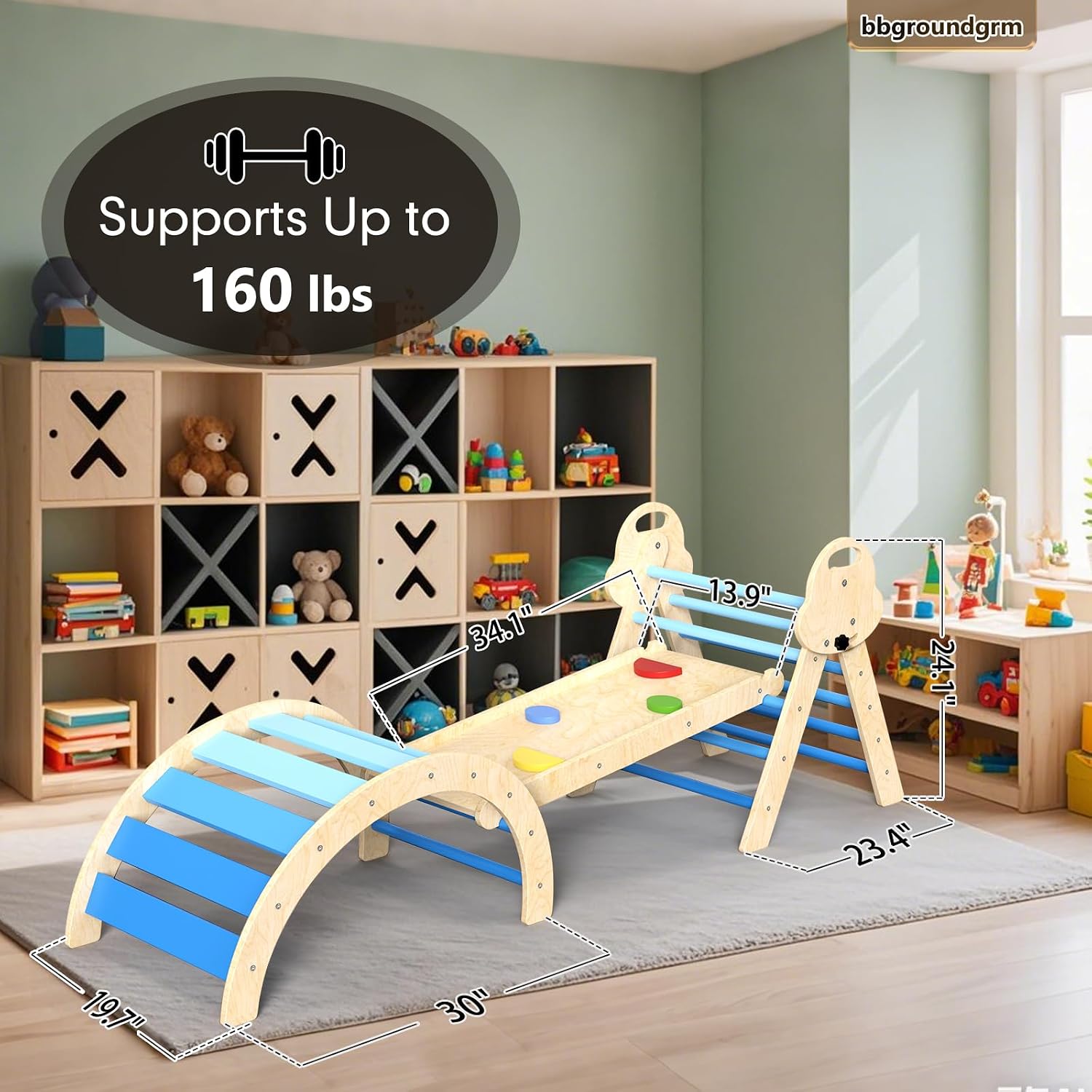 Detalle 2 de bbgroundgrm Wooden Indoor Climbing Toy
