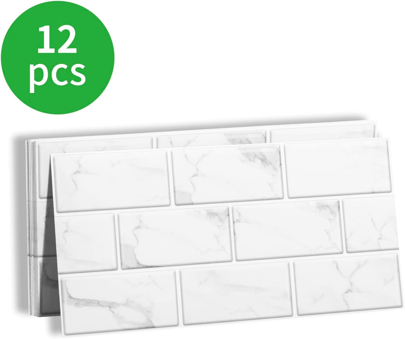 Detalle 2 de Fantasnight White Tile Stickers: Peel-and-Stick Vinyl Tiles for Quick Bathroom and Kitchen Makeovers