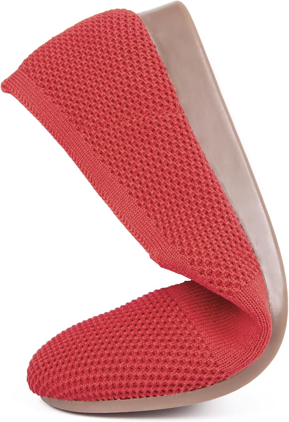 Detalle de Puxowe Damen Ballerina Slip-On Strick Kleid Flache Schuhe – bequeme Ballerinas mit runder Zehe