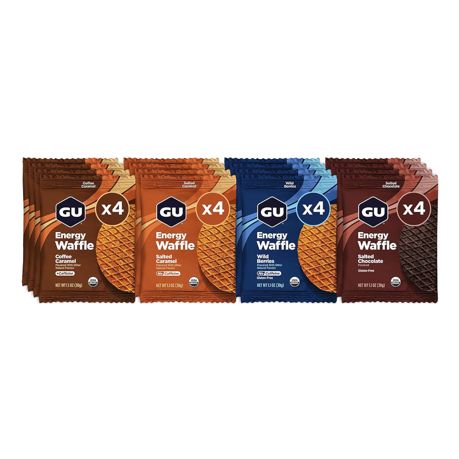 Detalle de GU Energy Sports Nutrition Waffles, 16 Count