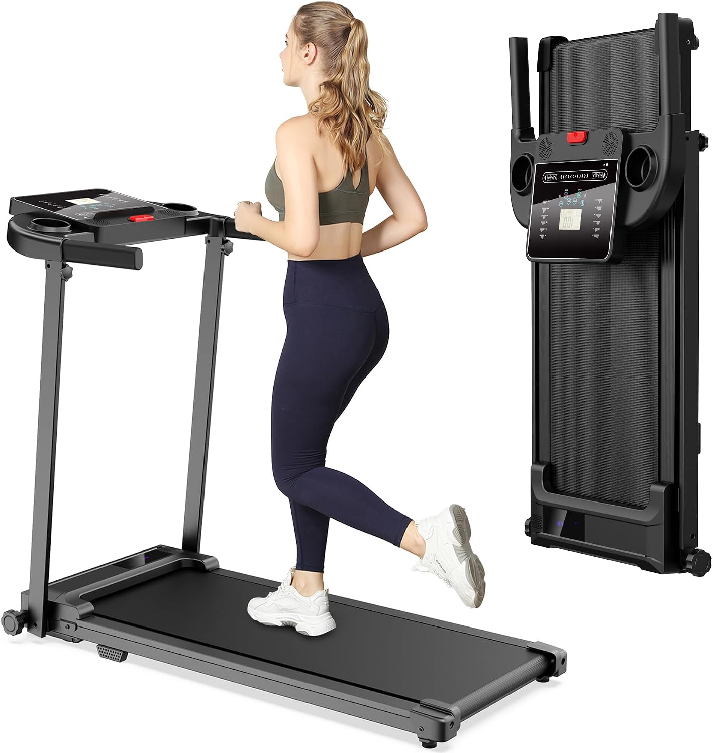 Tapis Roulant Elettrico Salvaspazio Zeporix – Pieghevole, 10 km/h, 12 programmi, display LCD 3.5