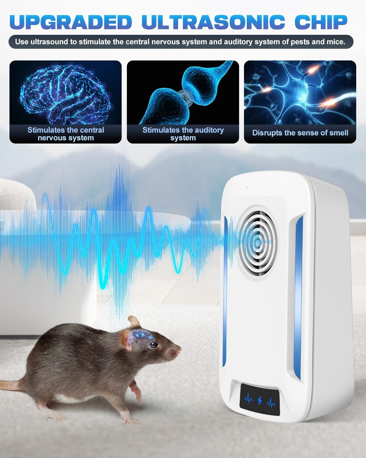 Thumbnail 5 de 2026 Newest Powerful Ultrasonic Pest Repeller 6-Pack – Plug-in Mouse, Spider & Cockroach Control (White)