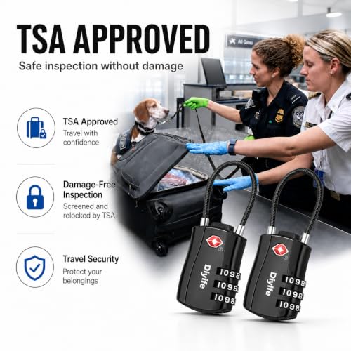 Thumbnail 3 de Diyife TSA Approved Luggage Locks with Flexible Steel Cable