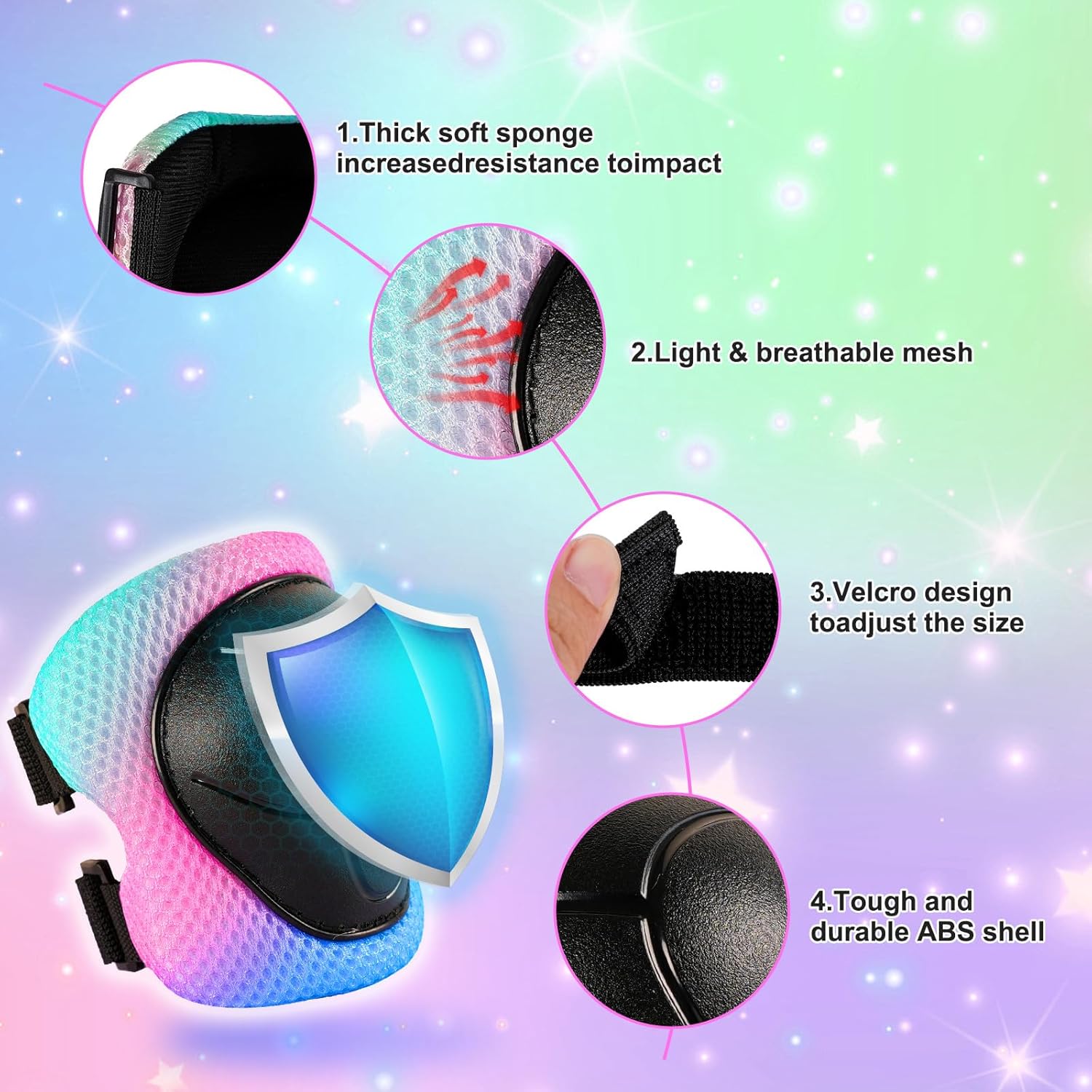 Thumbnail 3 de Kids Bike Helmet with Protective Gear Set for Ages 3-14+ (Girls & Boys) plus Knee, Elbow, and Wrist Guards