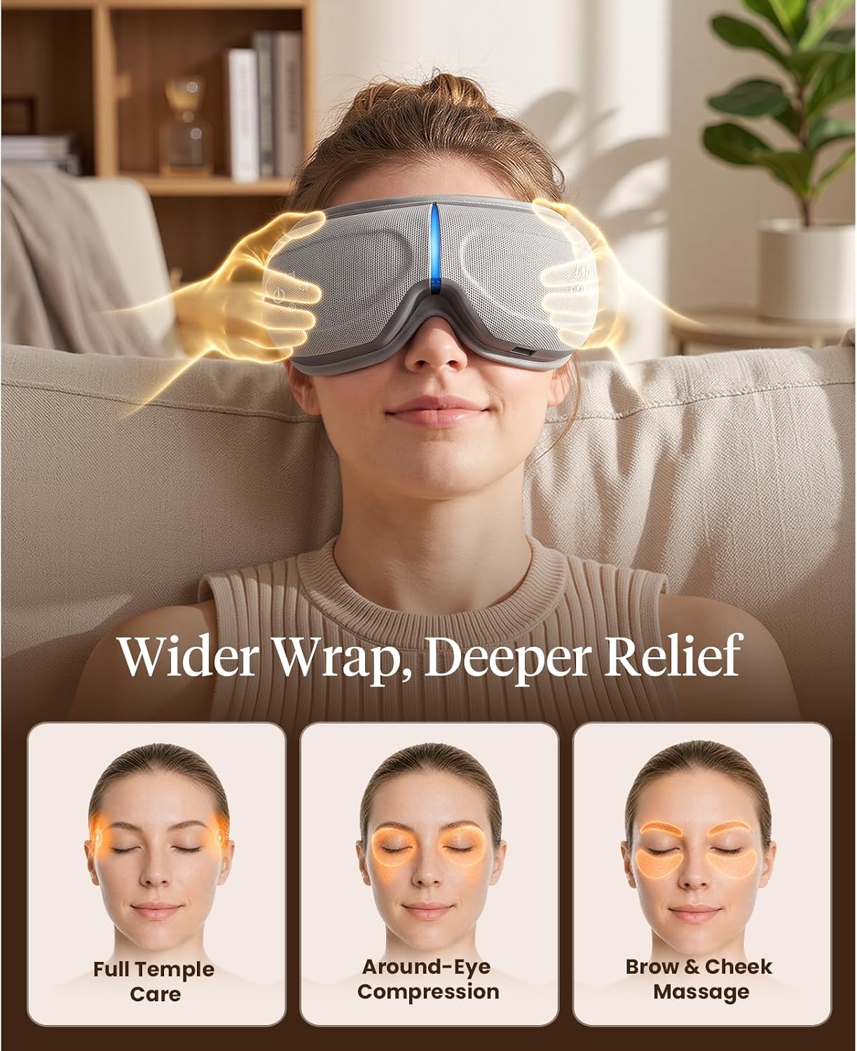 Detalle 2 de BOB AND BRAD Eye Massager with Heat and Cooling — EyeOasis 2 for Dry Eyes, Migraine Relief, and Sleep Support