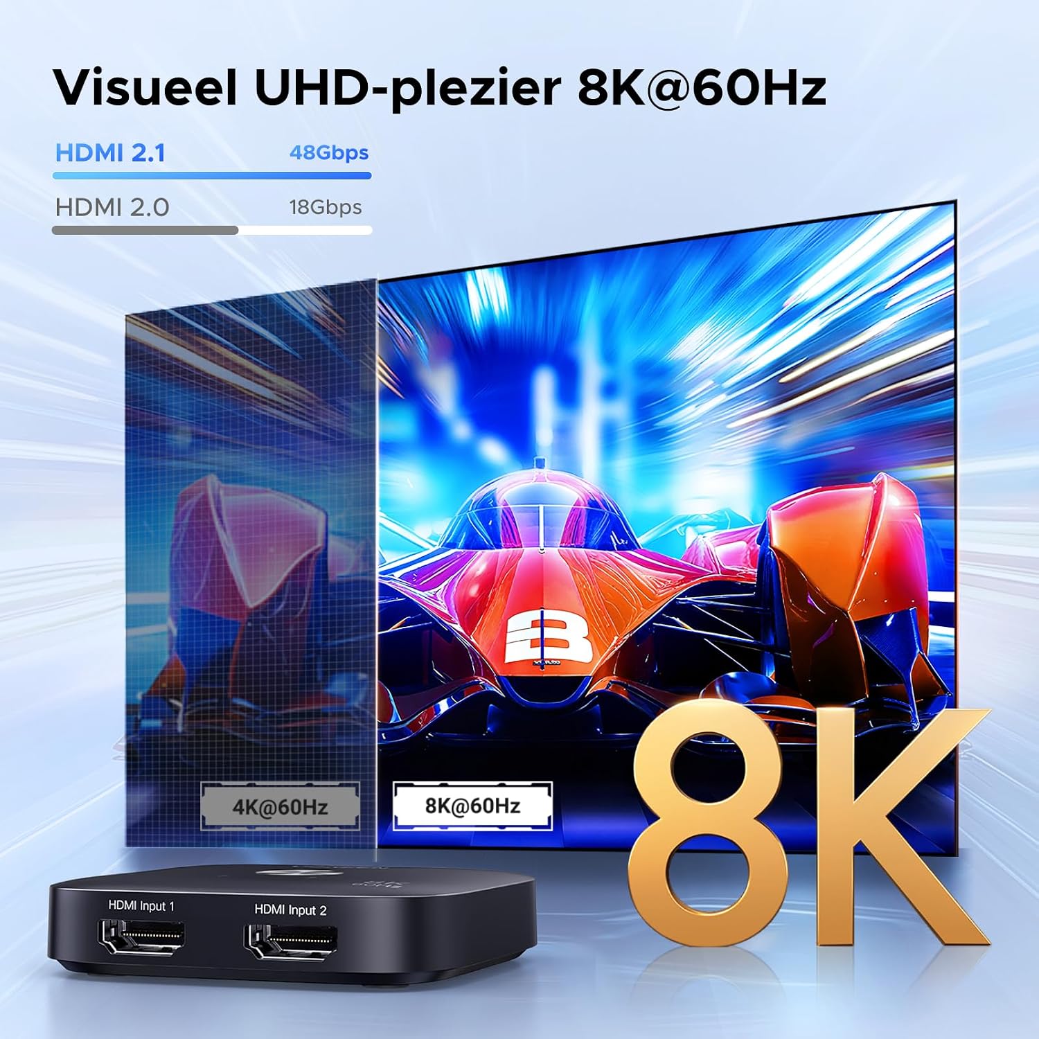 Thumbnail 2 de UGREEN HDMI-switch 2-in-1-uit voor 8K@60Hz en 4K@240Hz
