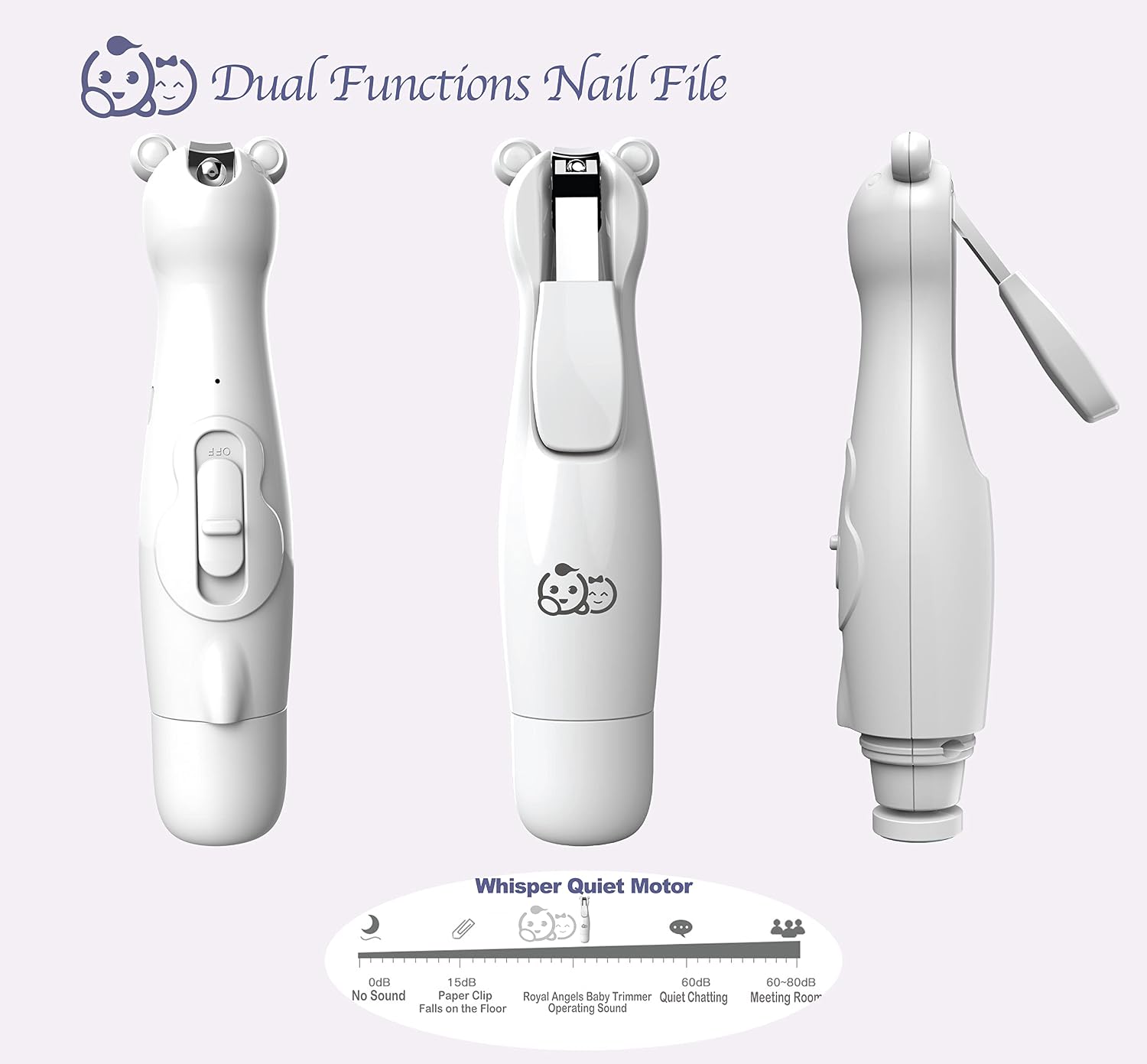 Detalle 2 de Royal Angels RA2 20-in-1 Rechargeable Baby Nail Trimmer & Clipper with LED Lights
