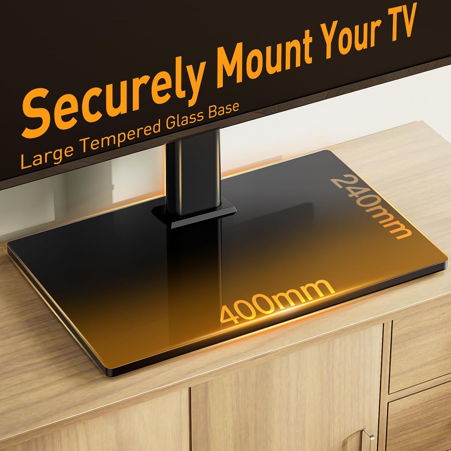 Detalle 2 de PERLEGEAR Soporte de Mesa para TV 26-60" 🌟 Altura Ajustable y Giratorio