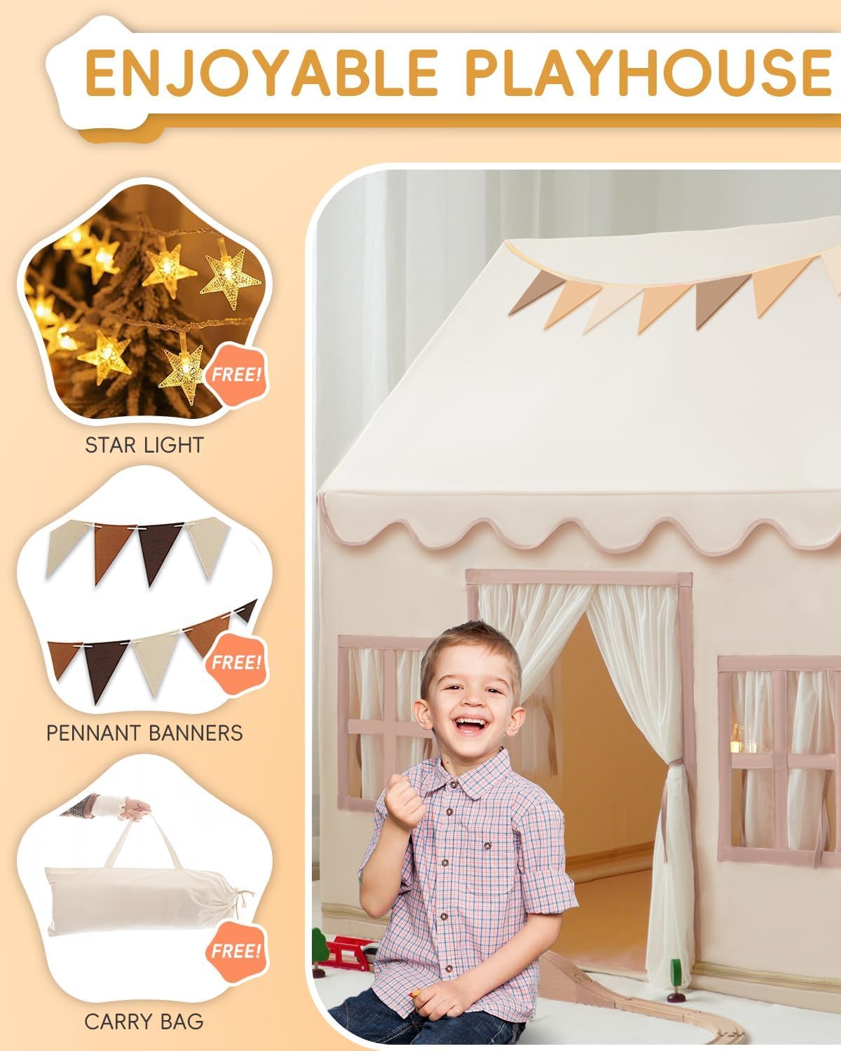 Detalle 2 de Kids tent playhouse 47-inch base fabric