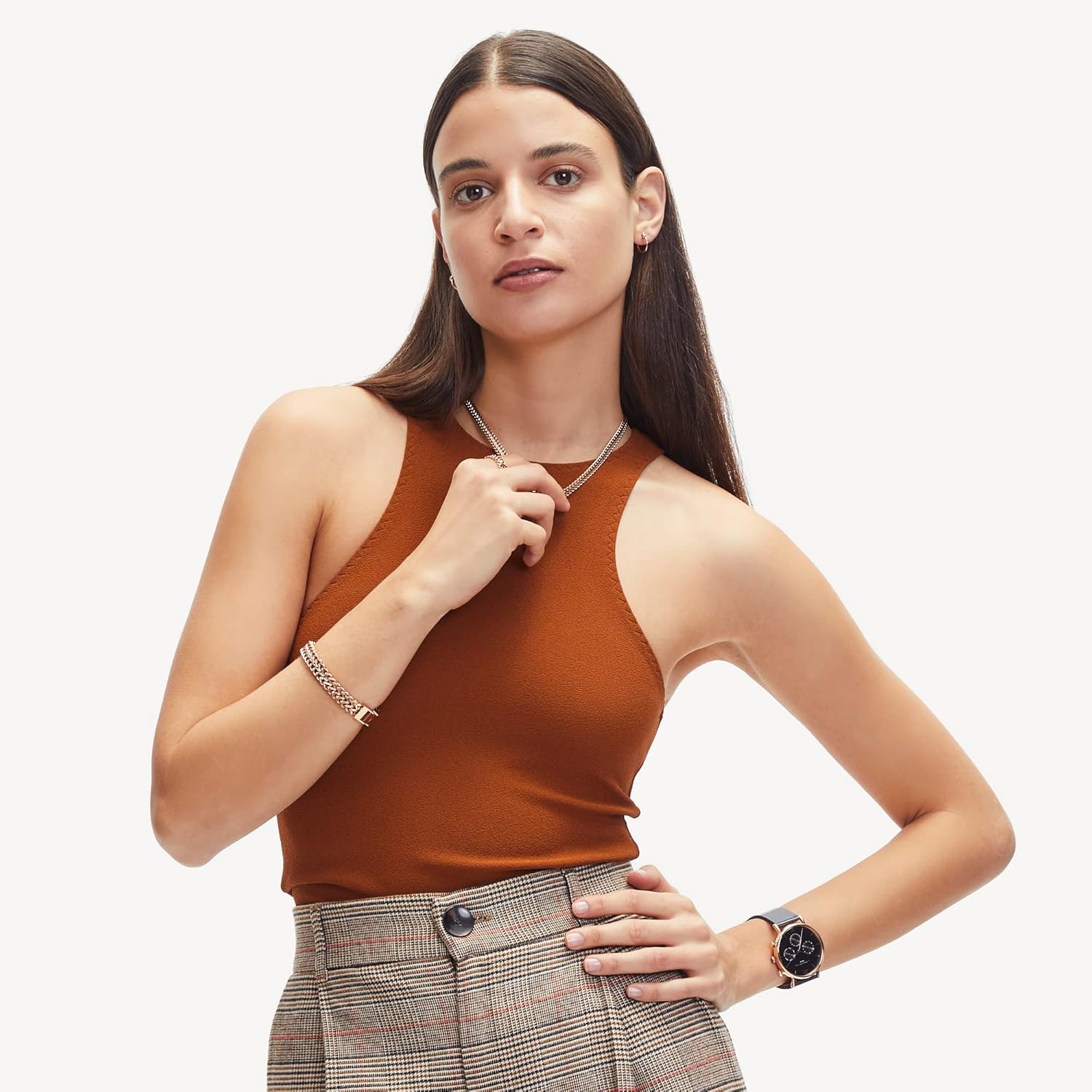 Detalle 2 de LIEBESKIND BERLIN Woven Damen Schmuck – Geflochtene Kette, Armband, Ohrringe & Ring aus Edelstahl in Silber, Gold, Roségold & Schwarz