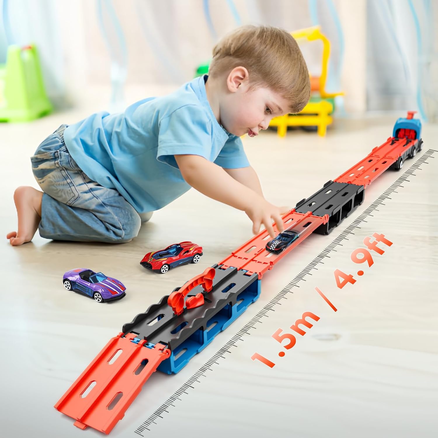 Thumbnail 6 de Lehoo Castle Dinosaur & Race Track Toy Set for 2–3 Year Old Boys and Girls with 6 Race Cars