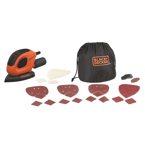 Detalle de BLACK+DECKER Mouse BEW230BCA-QS, levigatrice compatta da 55 W con 10 accessori