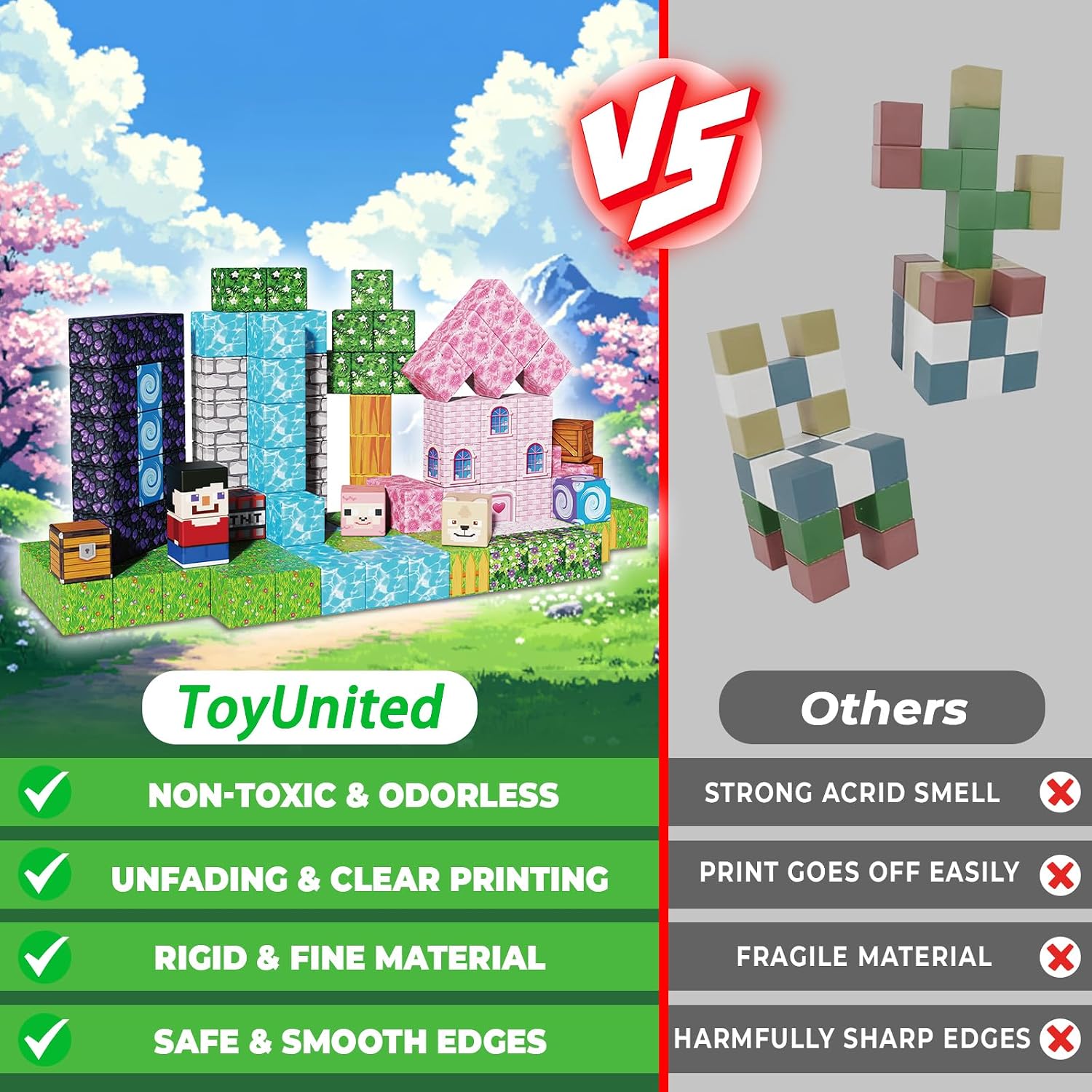Detalle 2 de ToyUnited 200PCS Magnetic Building Blocks 200PCS