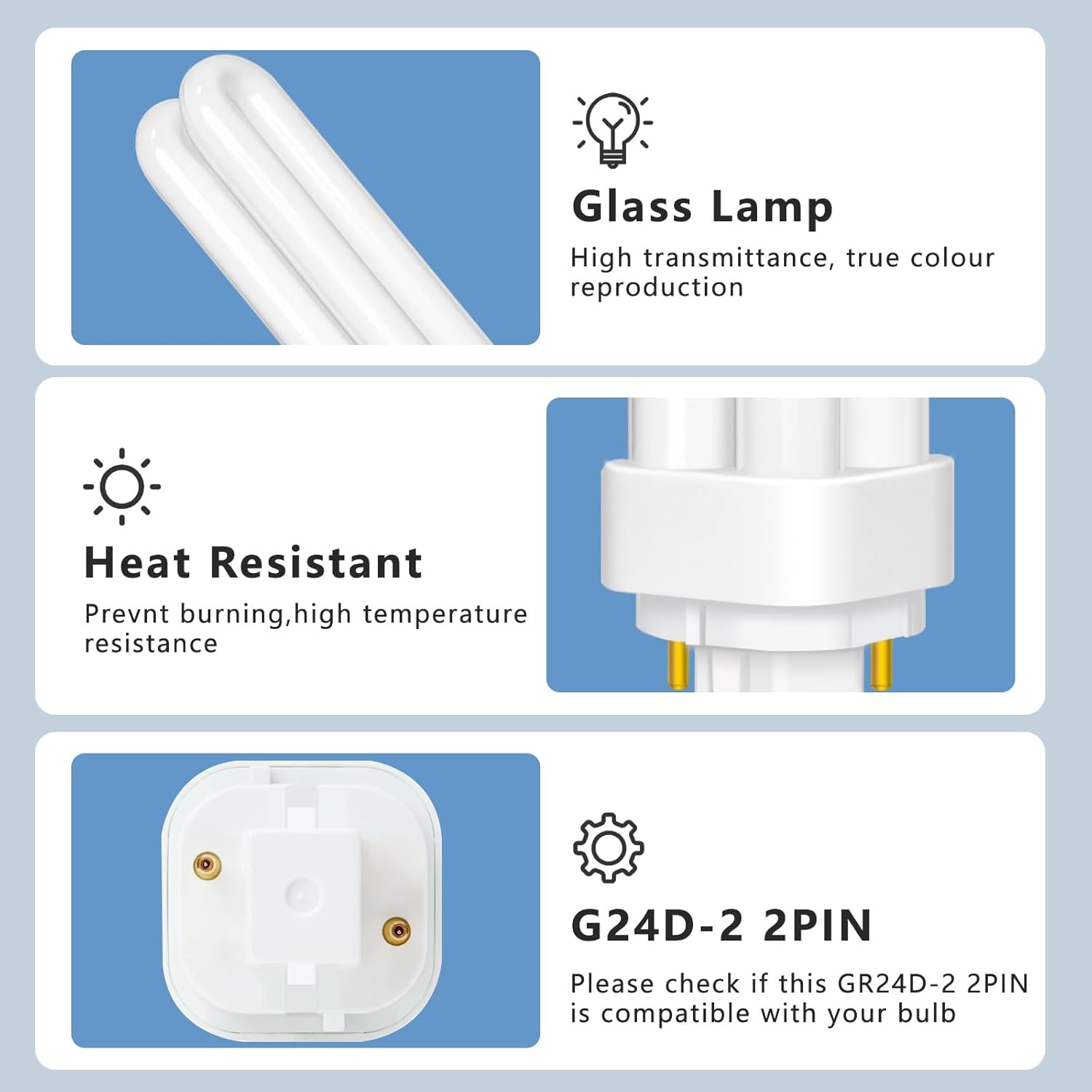 Detalle de 18W G24d-2 Compact Fluorescent Lamp (CFL) 2-Pin, Neutral White 4000K, 1200LM – Non-Dimmable, 1 Pack