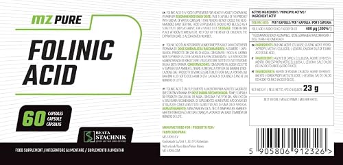 Thumbnail 2 de Acido Folinico 400 mcg – MZ Meet the zone, 60 capsule vegane (sale di calcio) per supporto metabolico