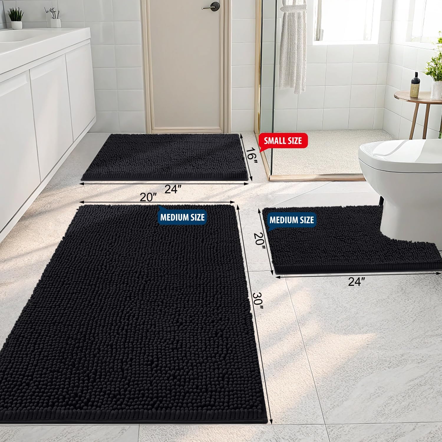 Detalle 2 de Smiry Luxury Chenille 45x27 bath mat