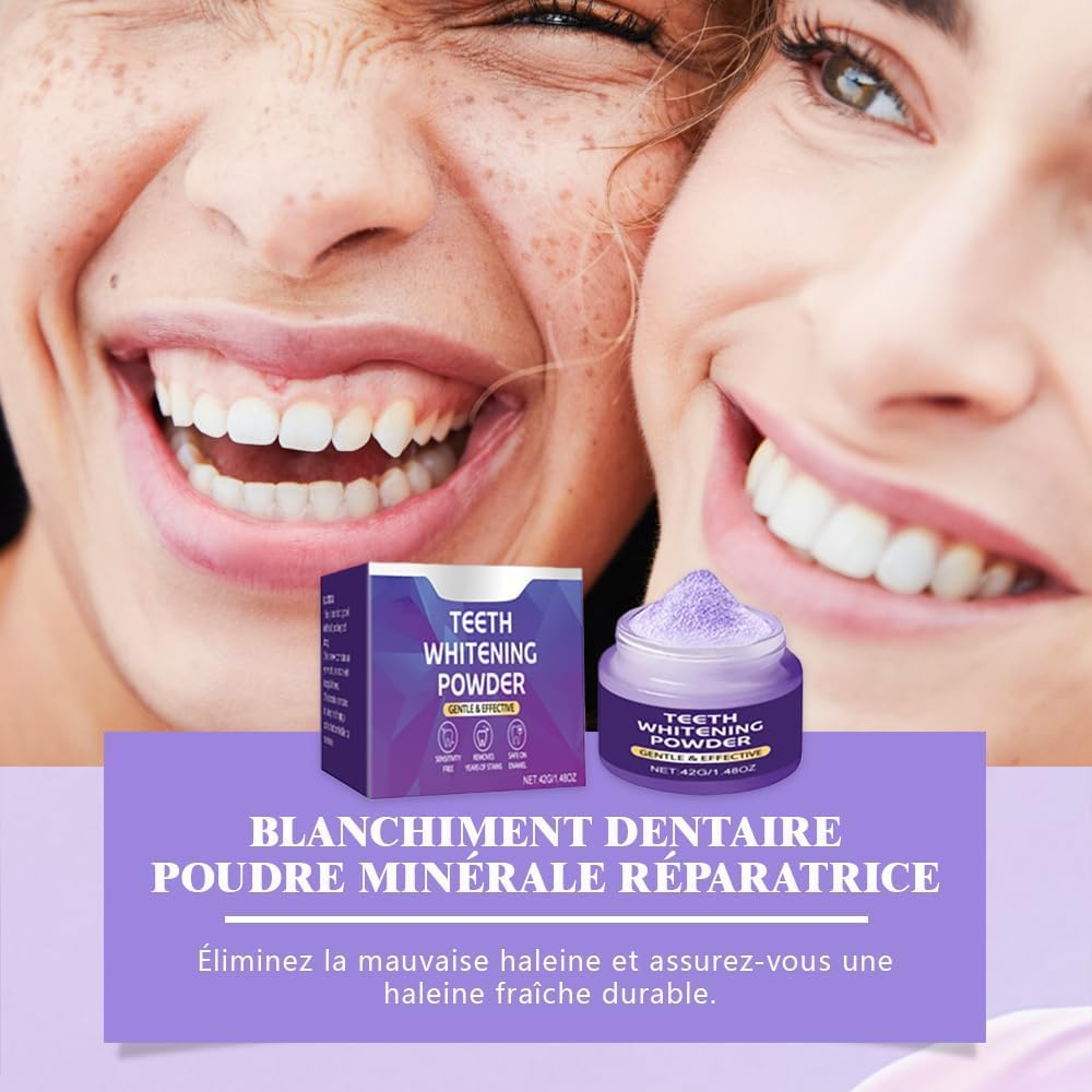 Detalle de Blanchiment Dentaire Professionnel en Poudre – Taches Café/Thé/Vin, Sourire Éclatant et Haleine Fraîche