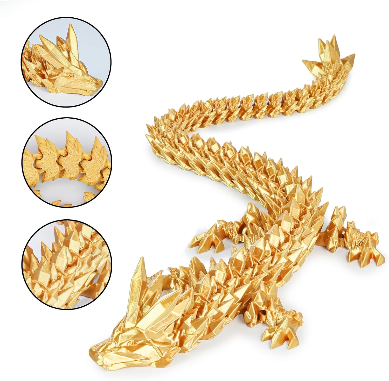 Detalle 2 de Surprise Dragon Egg with Dragon Inside (Gold, Small) – 3D Printed Fidget Toy & Gift