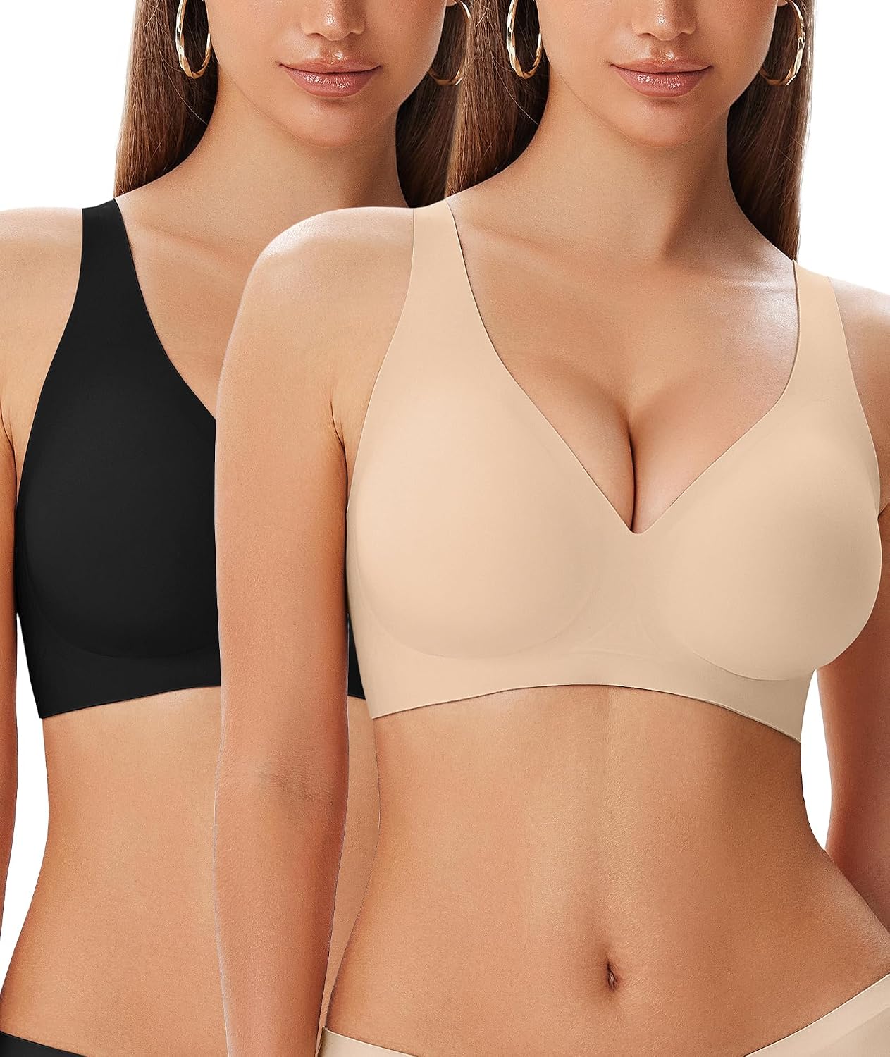 Detalle de SIMIYA Jelly Wireless Seamless Bra, Convertible U-Back/Crossback