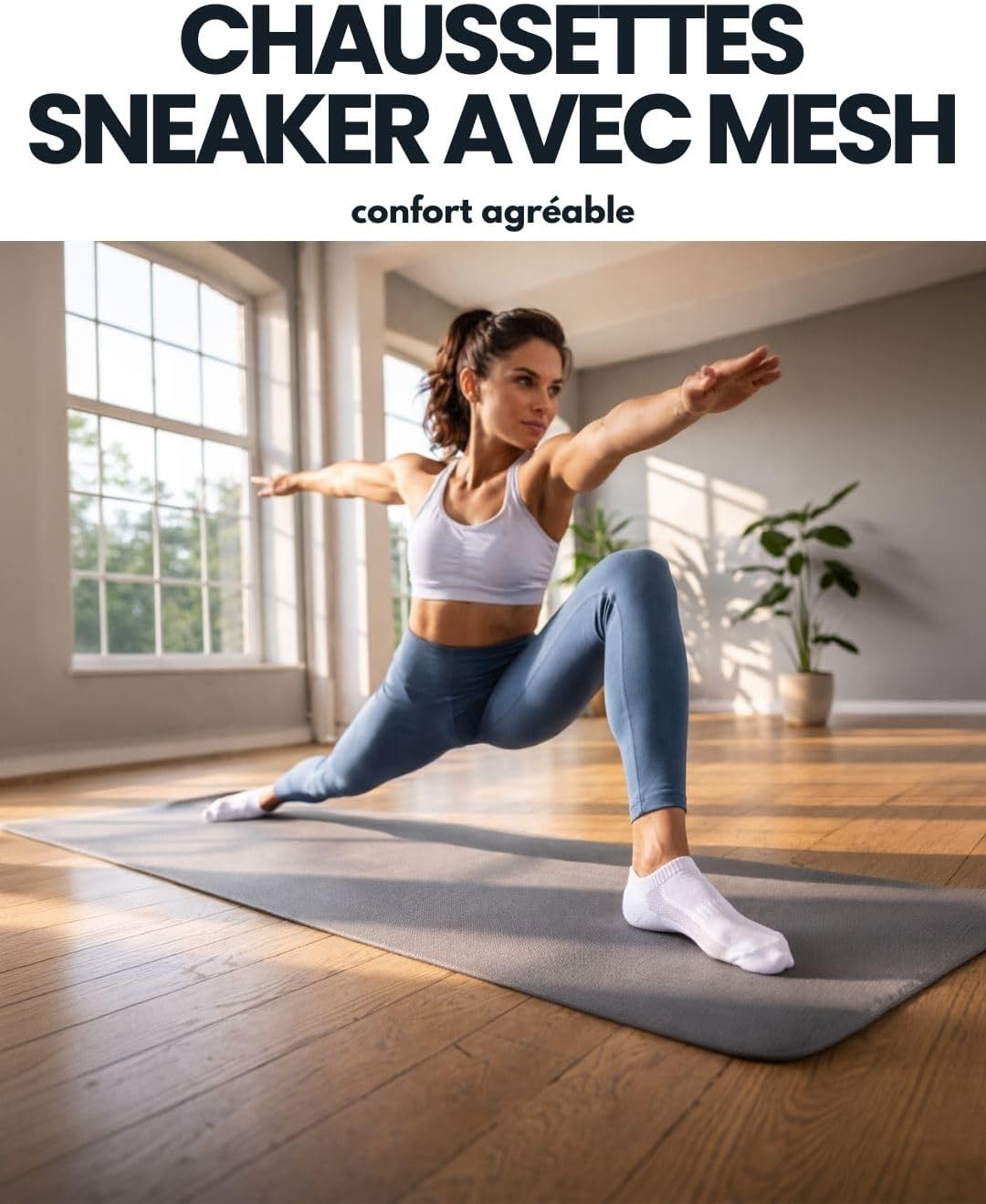 Detalle de 10 Paires Chaussettes Basses Homme Femme – Mesh respirant et confort premium
