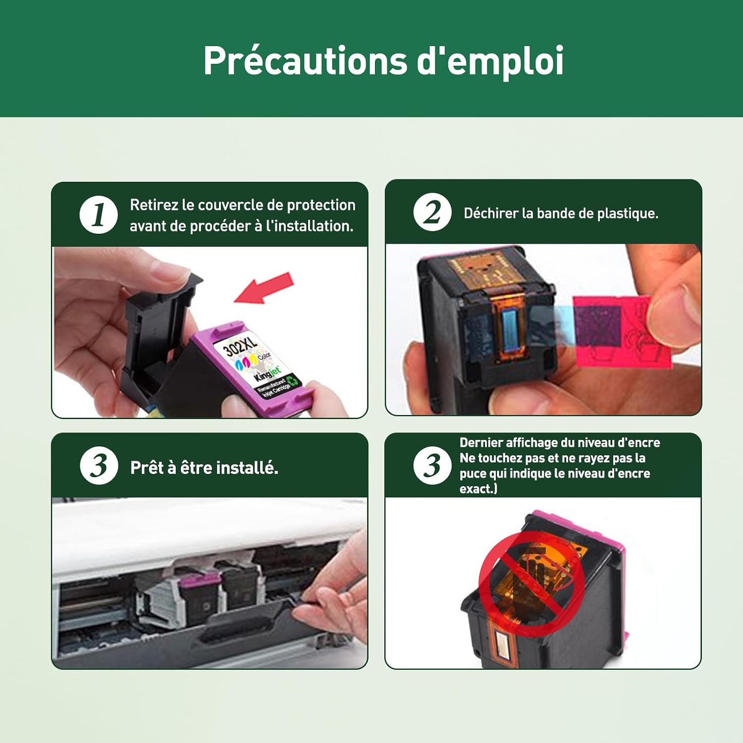 Detalle 2 de KINGJET 302XL cartouches d'encre 480 pages đź–¨
