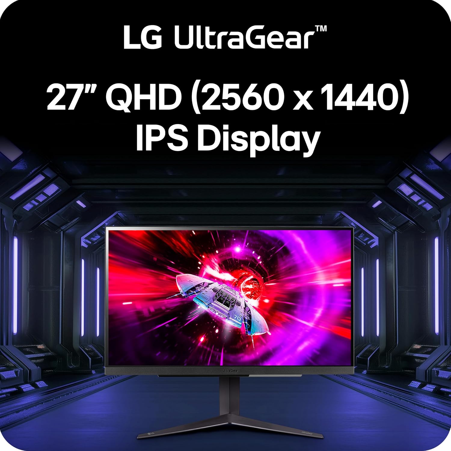 Thumbnail 1 de LG 27GR83Q-B 27-inch Ultragear QHD IPS Gaming Monitor (240Hz, 1ms, FreeSync Premium & G-SYNC compatible, HDR400)
