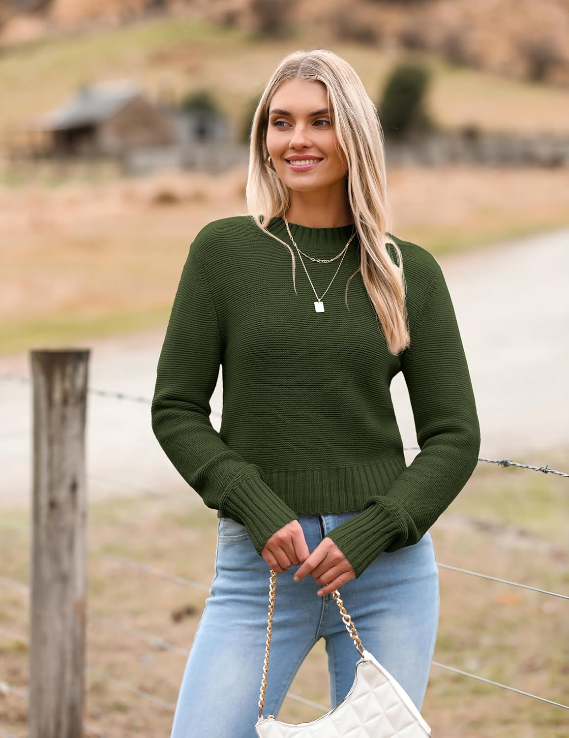 Detalle 2 de Zeagoo 2026 Cropped Sweater Crewneck