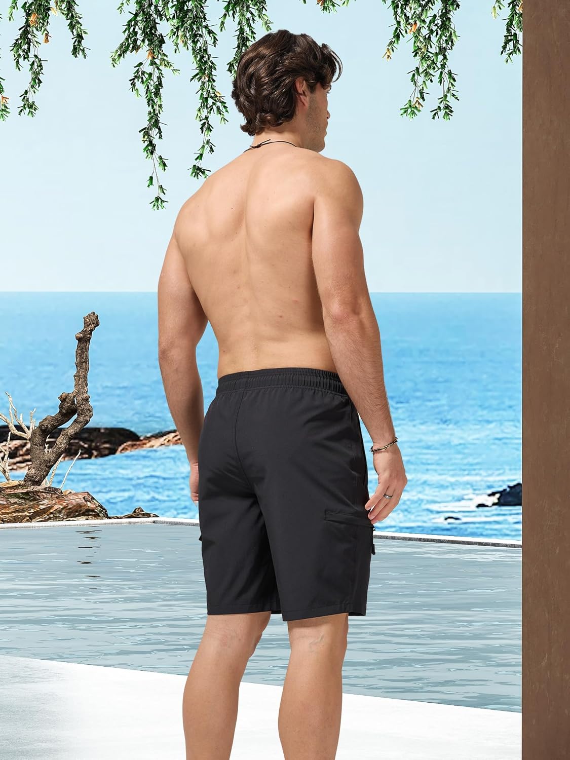 Thumbnail 1 de Arcweg Badehose Herren Cargo Shorts mit Reißverschlusstasche – Schnelltrocknend, lange Passform, ohne Innenfutter